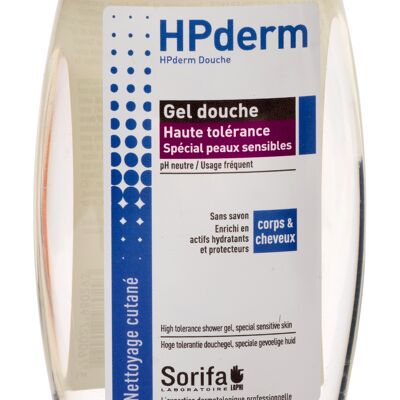HPderm® Gel Douche Haute tolérance- Formule haute tolérance pour peaux sensibles et cheveux fragilisés - Flacon 250 ml 
