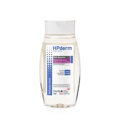 HPderm® High Tolerance Shower Gel - High tolerance formula for sensitive skin and weakened hair - 250 ml bottle