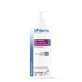 HPderm® Gel Douche Haute tolérance- Formule haute tolérance pour peaux sensibles et cheveux fragilisés - Flacon pompe 500 ml 1