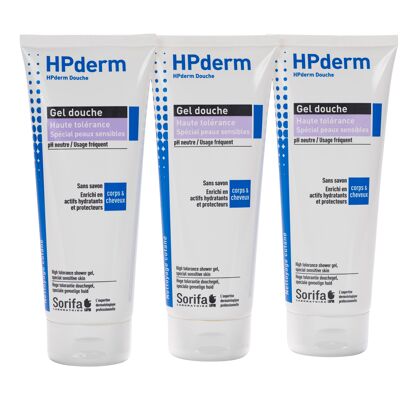 HPderm® Gel Douche Haute tolérance- Formule haute tolérance pour peaux sensibles et cheveux fragilisés  - Tube 200 ml