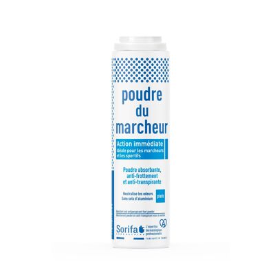POUDRE DU MARCHEUR - Powder bottle of 100 g - Absorbent, anti-friction and anti-perspirant powder for foot hygiene
