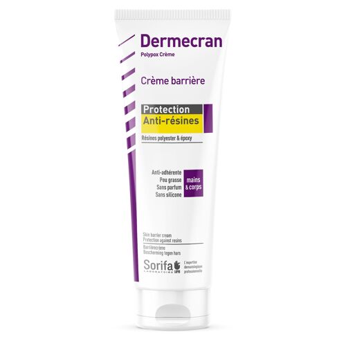 Dermécran - Protection Anti-résines - crème barrière de protection pour utilisation professionnelle - Tube 125 ml