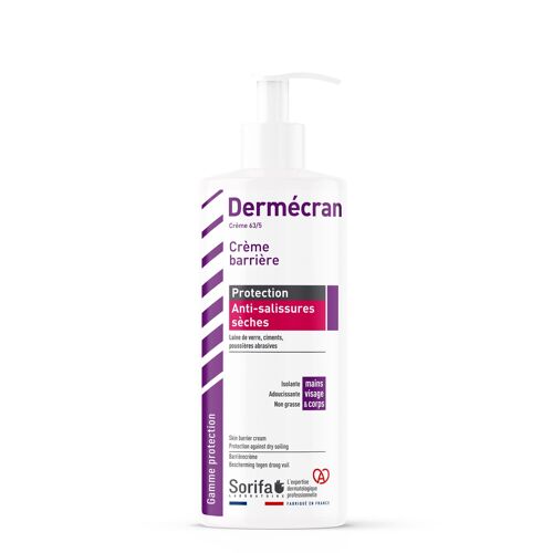 Dermécran®  Protection Anti-salissures sèches - crème barrière de protection pour utilisation professionnelle – Flacon pompe 500 ml