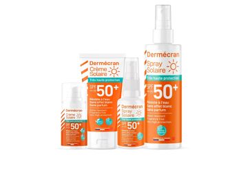 Dermécran – Spray solaire très haute protection SPF 50+ Océan Friendly, sans parfum, sans colorant, sans conservateurs controversés - Flacon 200 ml 4