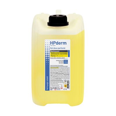 HPderm® Gel doux parfumé FORCE 1- gel nettoyant nacré destiné au lavage des mains et du corps - salissures courantes - utilisation professionnelle - Flacon 5L