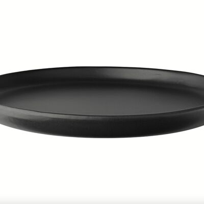 Assiette Plate en Grès - 23,5 cm - Noir Mat
