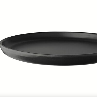 Assiette Plate en Grès - 23,5 cm - Noir Mat