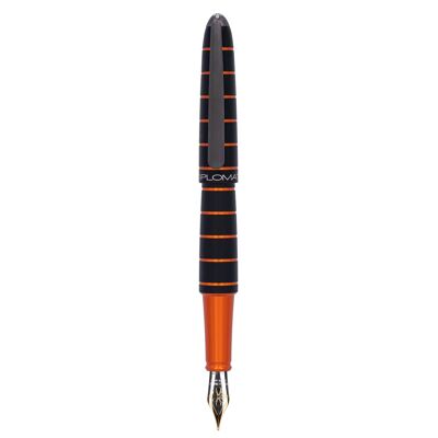 Penna Stilografica Anello Elox nero/arancione 14 ct