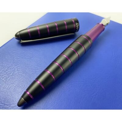 Fountain Pen Elox ring black/purple14 ct