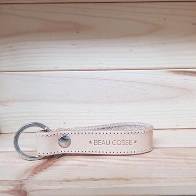 “Beau Gosse” natural leather key ring