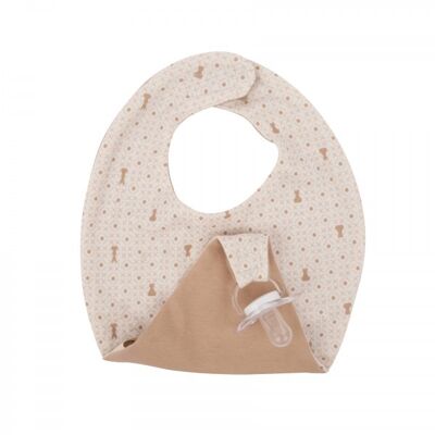 Organic bib with Organic pacifier clip