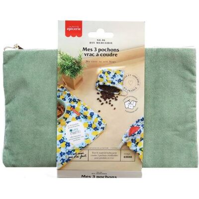 Kit MKMI - My 3 bulk pouches to sew lemon fabric