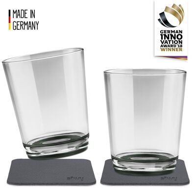 Magnetic drinking cups (set of 2), Pearl Grey