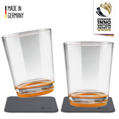 Magnetic Drinking Cups (Set of 2), Hup Orange