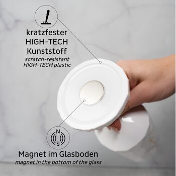 Verre magnétique en plastique WINE CHEERS WHITE 0.3l 3