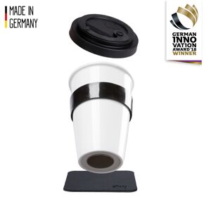 TO-GO-CUP en porcelaine avec sous-verre NOIR