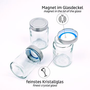 Bocaux charcuterie magnétiques WHITE & CLASSY (192 ml) 3