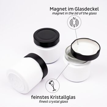 Verres magnétiques épicerie fine ALL WHITE (125 ml) 3