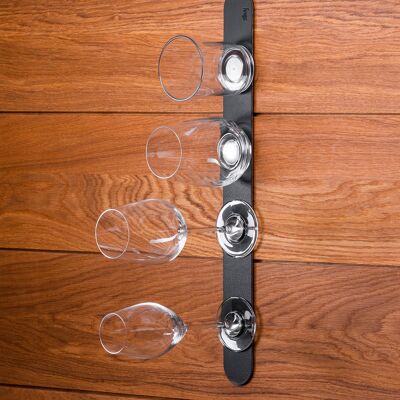 Metal bar 50 cm for glasses / pins / hooks (BLACK)