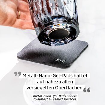 Dessous de verre métal nano gel (carré) NOIR pour lunettes magnétiques 5