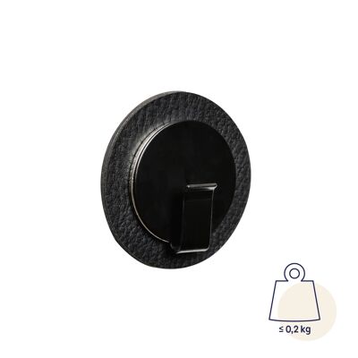Magnetic hook "CLEVER" BLACK incl. metal nano gel pad BLACK