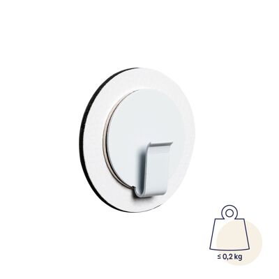 Magnetic hook "CLEVER" WHITE incl. metal nano gel pad WHITE