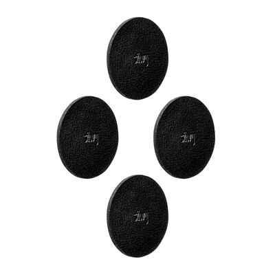 Metal nano gel pads 6.5 cm BLACK, set of 4