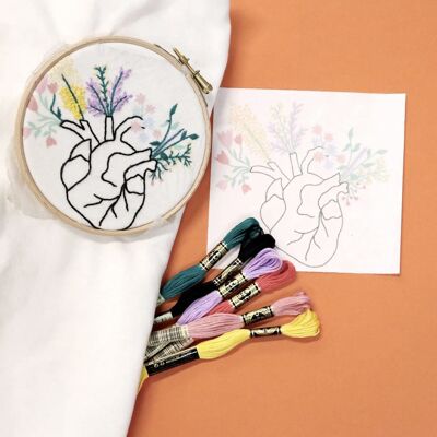 Floral Heart Embroidery Kit