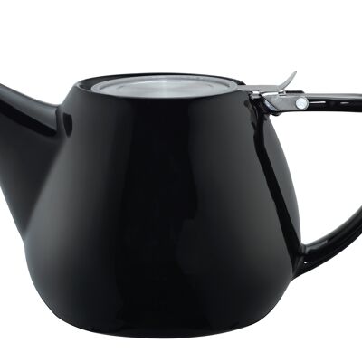 T.TOTEM black glossy porcelain teapot 1,1L (37 oz) with filter