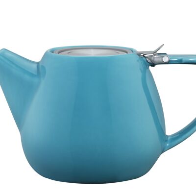 T.TOTEM turquoise glossy porcelain teapot 1,1L (37 oz) with filter
