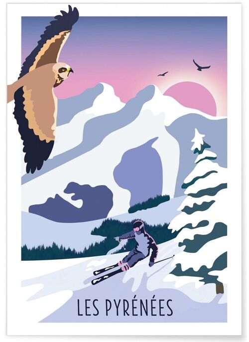 Affiche illustration Les Pyrénées