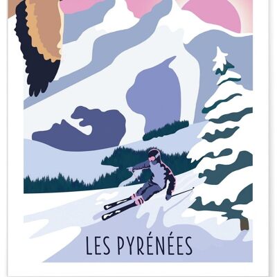 Affiche illustration Les Pyrénées