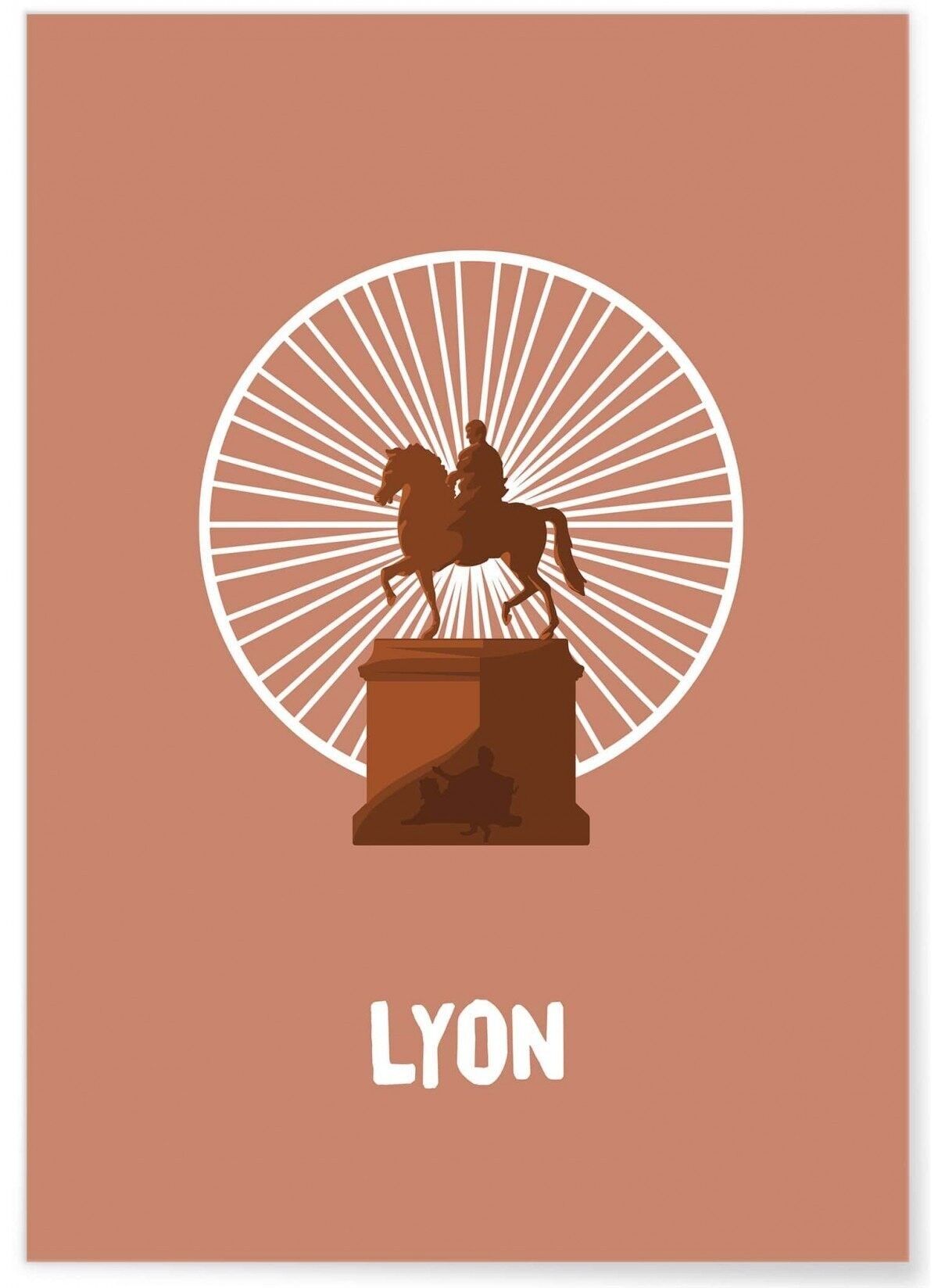 Minimalist poster of the city of Lyon