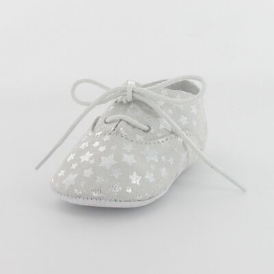 Star leather baby shoes - Silver