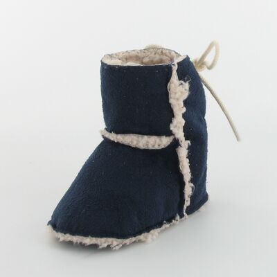 Lined baby booties - Navy