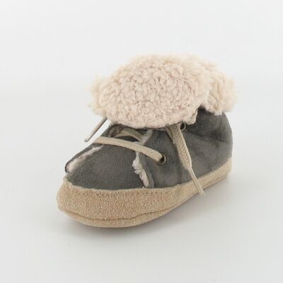 Baby's fur-lined basketball shoes - Gray