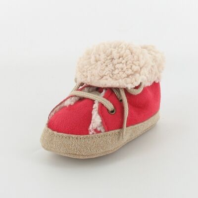 Baby's fur-lined basketball shoes - Red