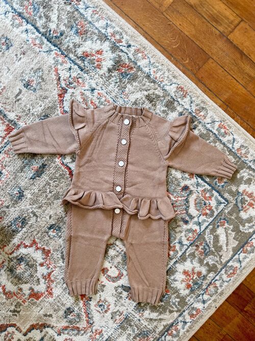 Callista Baby Romper - Brown - 100% Cotton