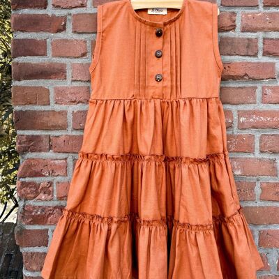 Isabella Dress - Terracotta - 100% Cotton