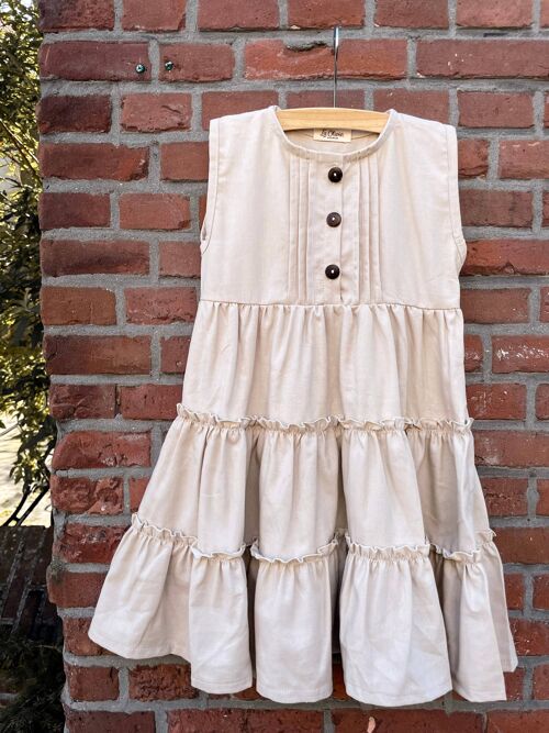 Isabella Dress - Beige 100% cotton