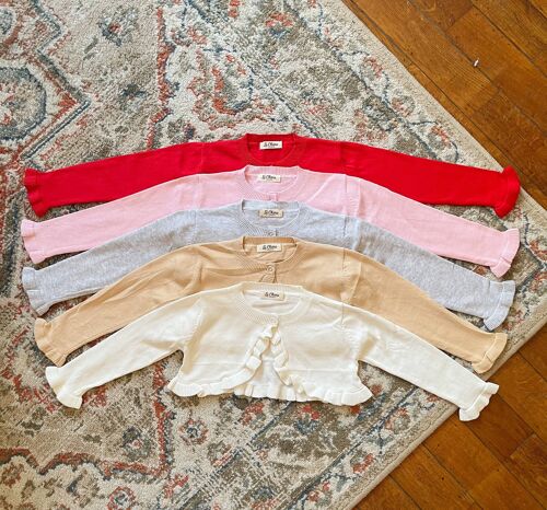 Joy Cropped Cardigan - Sand - 100% Cotton