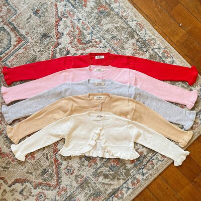 Joy Cropped Cardigan - White - 100% Cotton