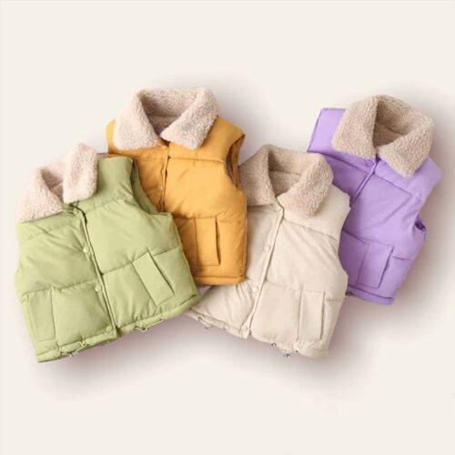 Lulu Kid's Winter Vest Jacket - Green - 100% Cotton