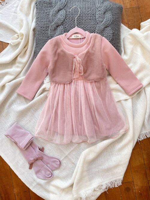 Melody Tulle Winter Dress - 100% Cotton