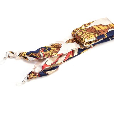 CHAFARDERO PENDANT - GOLD STRINGS WITH MARINE BLUE AND RED