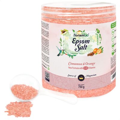 Nortembio Sal de Epsom 850g. Fragancia Canela Naranja.