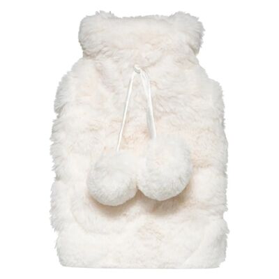 Pompom hot water bottle 15 x 22 cm