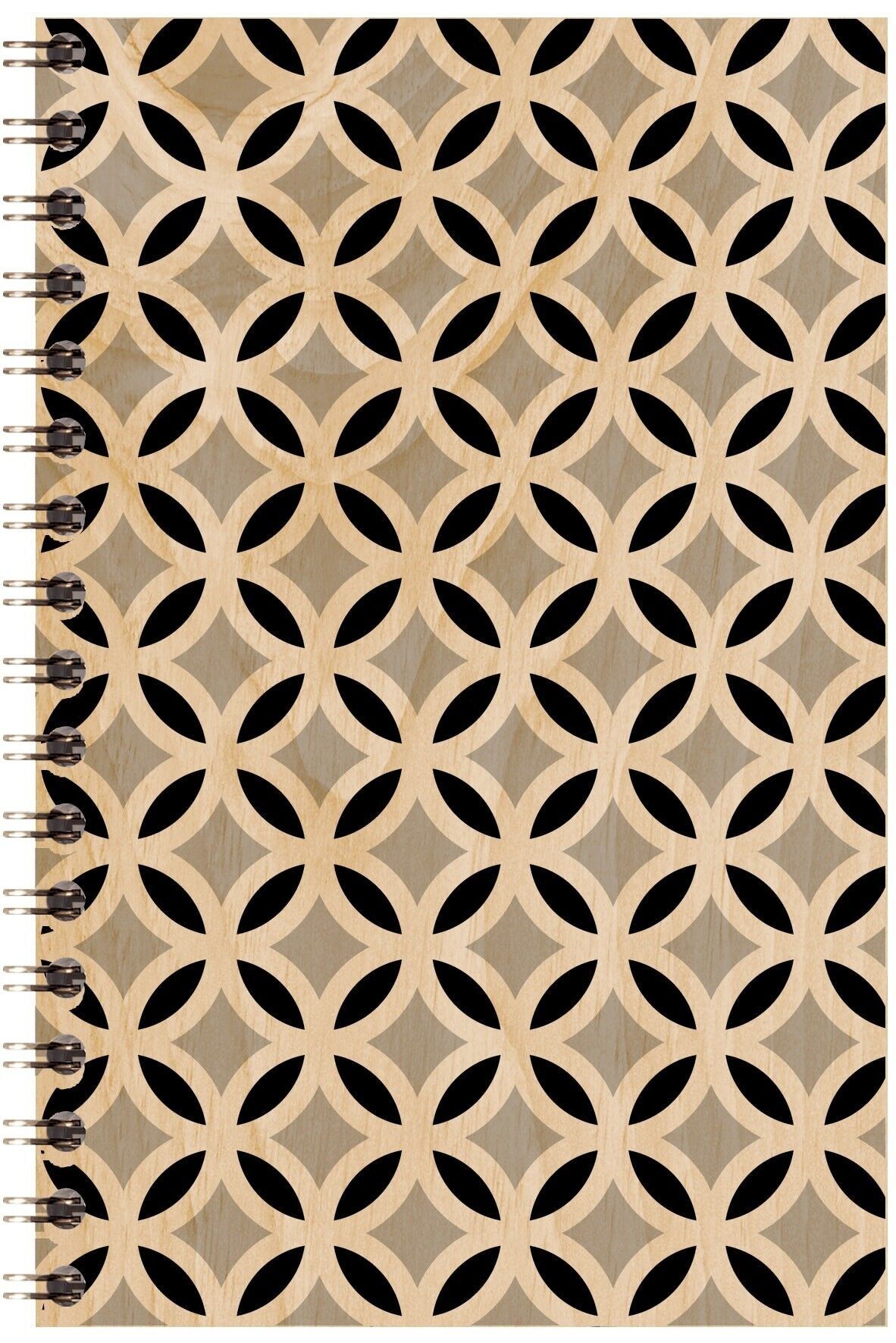Cuaderno de madera - hipnosis art deco gris