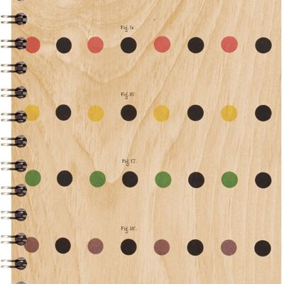 Wooden notebook - bnf small circles