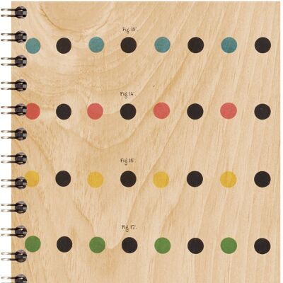 Wooden notebook - bnf small circles